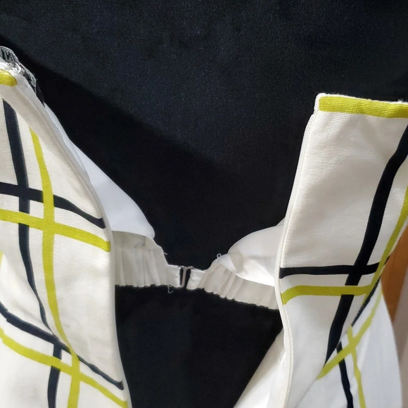 Gianni Bini green black white strapless nwt dress sharp - Picture 7 of 9